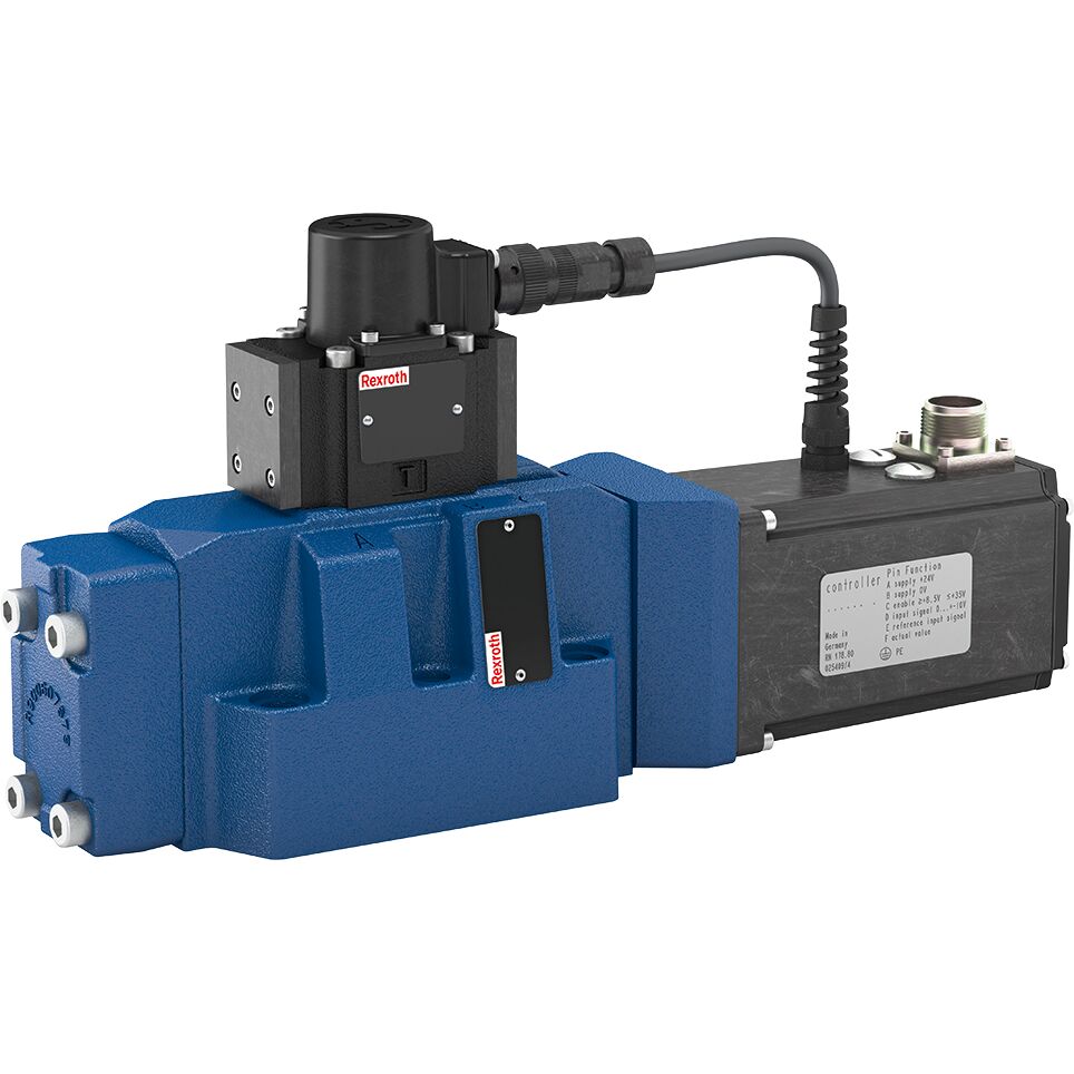 R900955792 4WRDE 25 V1-350L-5X/6L24K9/WG152MR High-response proportional directional valve, size 25 Industrial hydraulic use. Unpacked Weight: approx. 18 kg