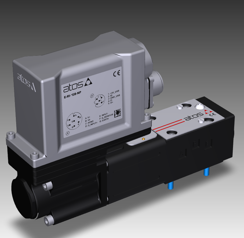 FLOW VALVES ATOS QVHZO-TEB-SN-NP-06/12 TEB basic execution with analog reference signal or IO-Link interface for digital reference signals, valve settings, and realtime diagnostics